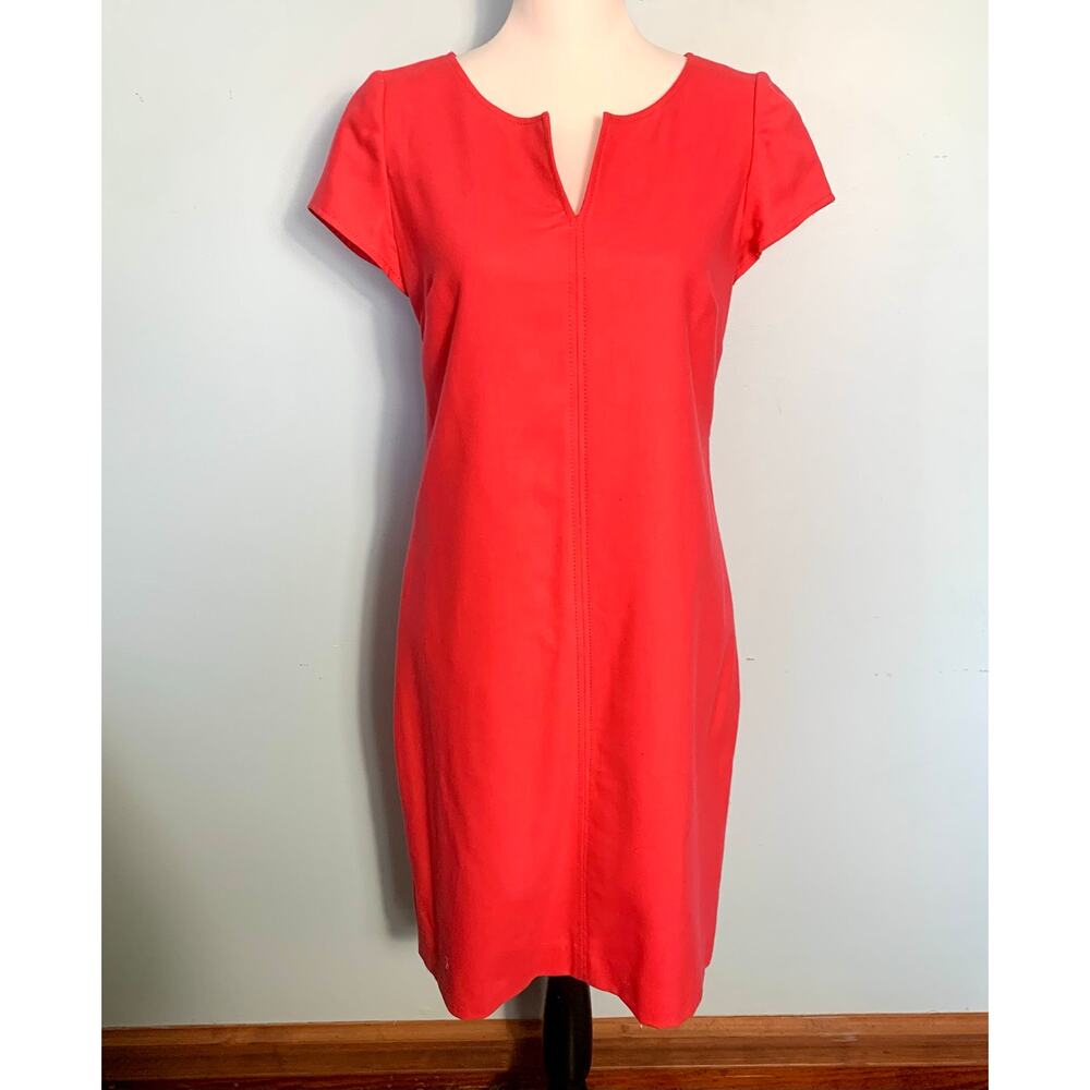 Boden Coral Wool Short Sleeve Sheath Dress Size 4